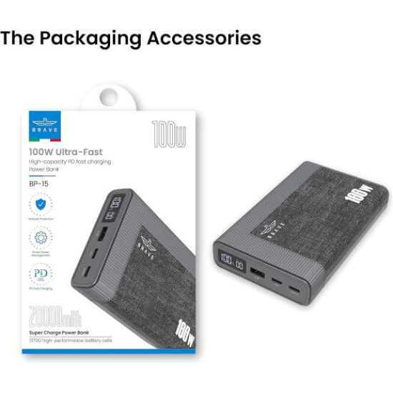 Brave BP-15 100W Ultra-fast Power bank 20000mAh