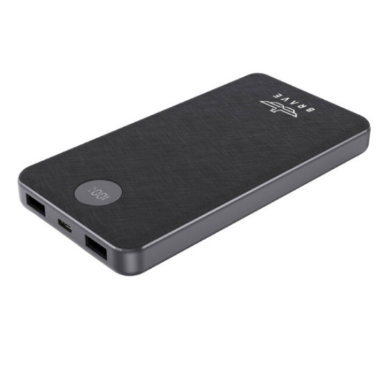 BRAVE 10000mAh Slim Power Bank – 22.5W Fast Charging | Portable USB-C & USB-A Power Bank