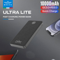 BRAVE 10000mAh Slim Power Bank – 22.5W Fast Charging | Portable USB-C & USB-A Power Bank