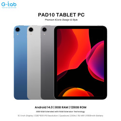 G tab PAD10 8GB RAM 128GB ROM Wifi Android 14 Tablet