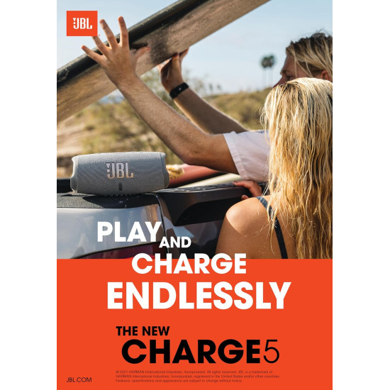 JBL CHARGE 5 - Portable Waterproof (IP67) Bluetooth Speaker