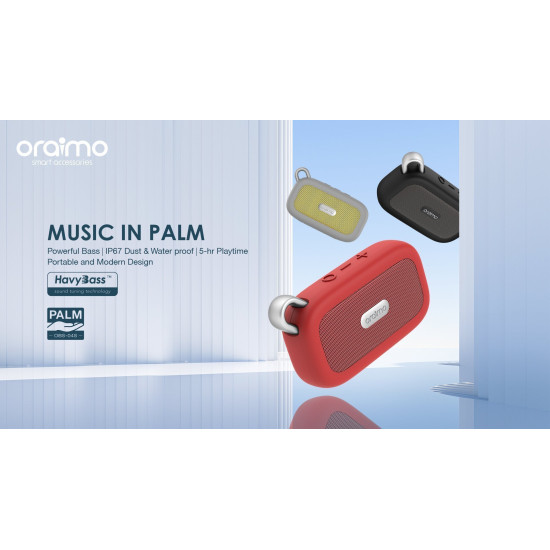 Oraimo Palm - Wireless  Bluetooth Speaker Powerful Bass Ultra Design IP67